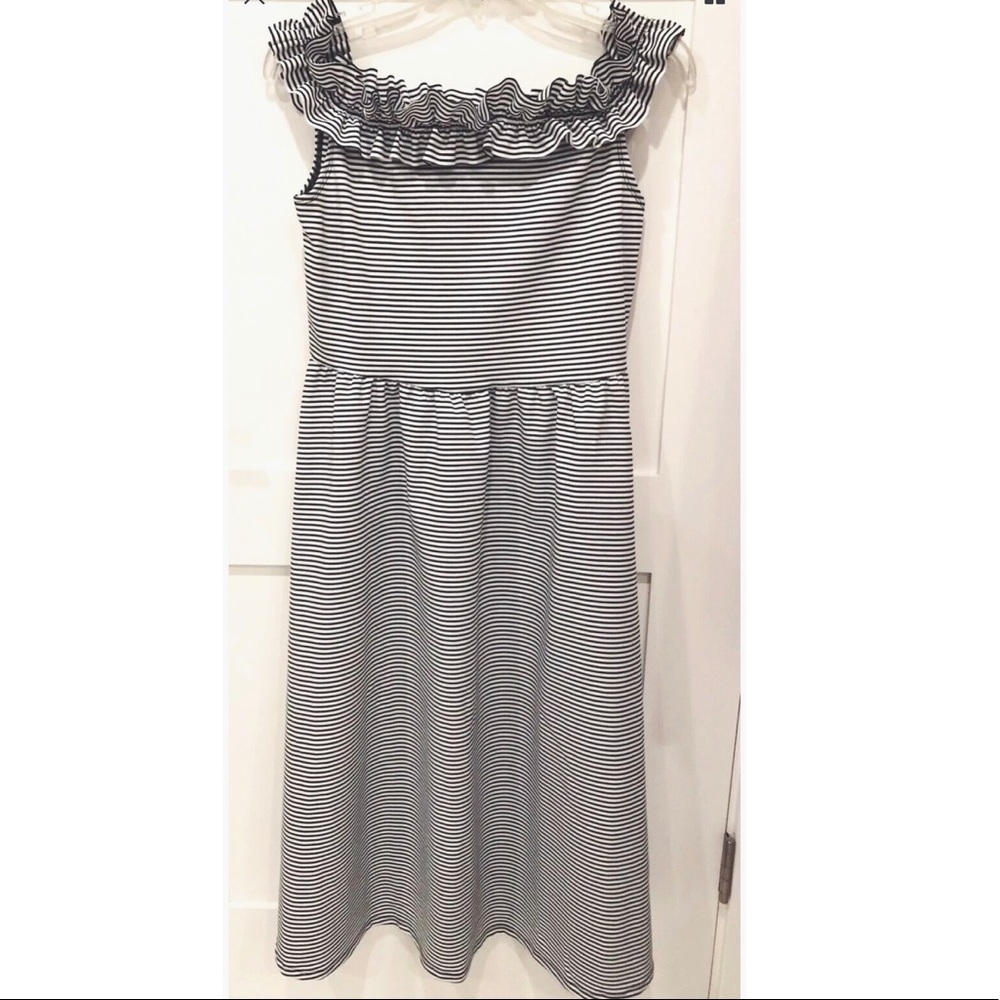 Who What Wear Ruffle Off Shoulder Midi Dress S